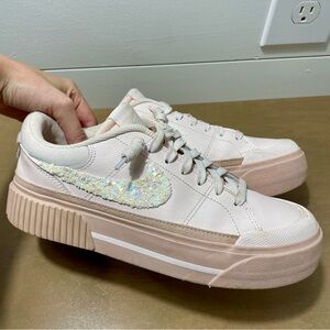 Custom glitter Nike Court Legacy Platform - Women’s 8.5 B